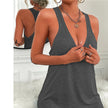Women's Scoop Neck Solid Sleeveless Summer Beach Tank
