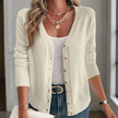 Women's V-Neck Button Front Long Sleeve Knit Cardigan