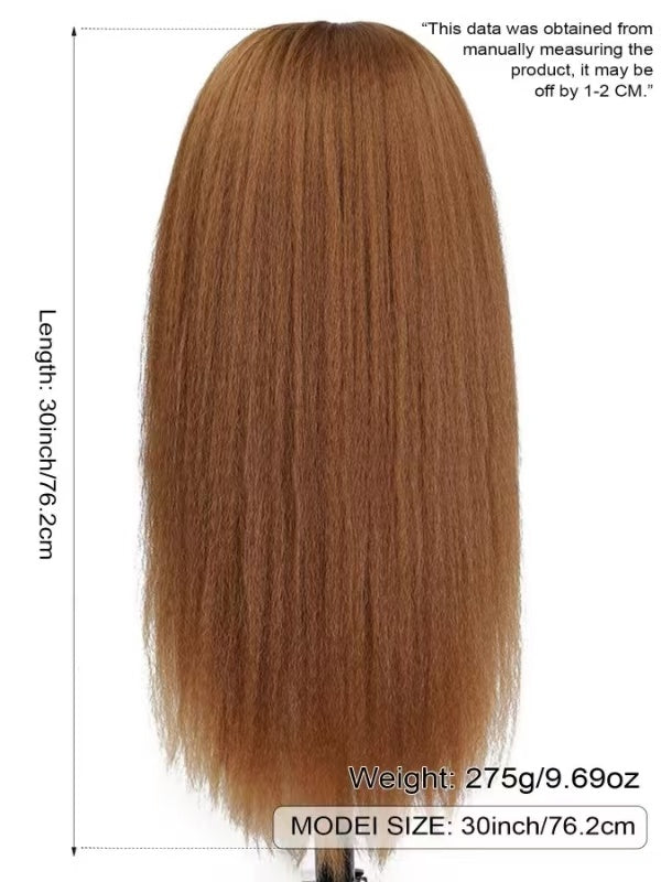 Lace Female Non-toxic Wig, Soft Natural Brown Blonde Hair