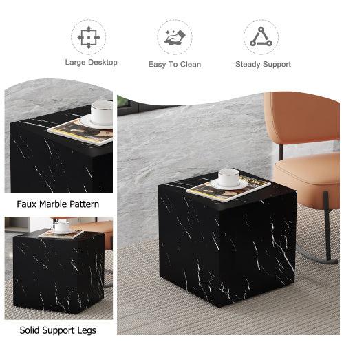 Black Marble Texture MDF Coffee Table