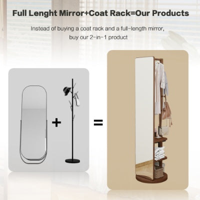 Large Full Length Mirror with Organizer