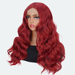 Elegant 24 Inch Red Wavy Synthetic Wig