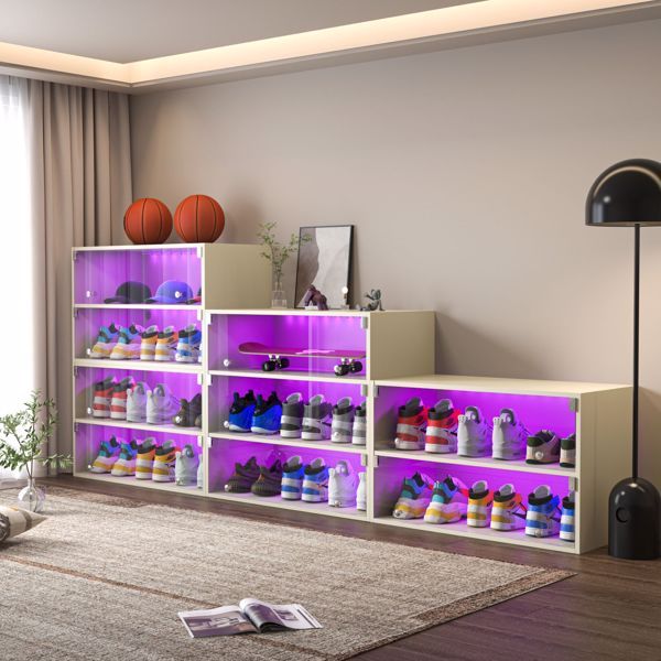 LED Light Shoebox Triple Layer With Glass Door