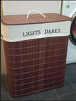 Bamboo Laundry Basket With Lid And String Handles