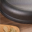 11 Cast Iron Wok With Dual Handles And Wooden Lid, Uncoated Frying Pan