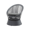 Modern Gray Wicker Lounge Chair With Rattan And Iron Frame