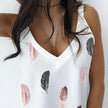 Ladies' V-neck Feather Print