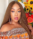 Lace Female Non-toxic Wig, Soft Natural Brown Blonde Hair