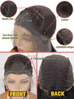 Lace Female Non-toxic Wig, Soft Natural Brown Blonde Hair