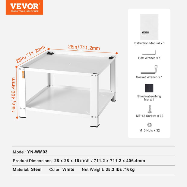 Laundry Pedestal With Storage Shelf