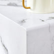 Black and White Minimalist MDF Marble-Patterned Coffee Table.