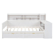 Wooden Full-size Sofa Bed With Storage Rack