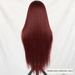 High Temperature Resistant Burgundy Long Straight Lace Non-toxic Wig