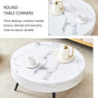 White Marble-Patterned Round Coffee Table