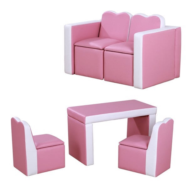 Children's 2-in-1 Sofa Set - Pink