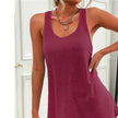 Women's Scoop Neck Solid Sleeveless Summer Beach Tank