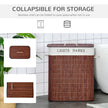 Bamboo Laundry Basket With Lid And String Handles