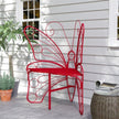 Modern Butterfly Cast Metal Garden Bench