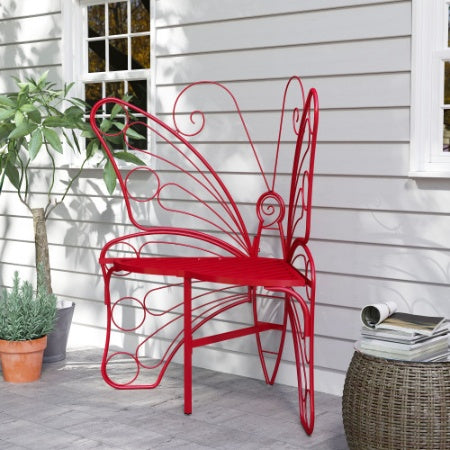 Modern Butterfly Cast Metal Garden Bench