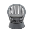 Modern Gray Wicker Lounge Chair With Rattan And Iron Frame