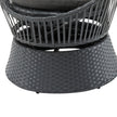 Modern Gray Wicker Lounge Chair With Rattan And Iron Frame