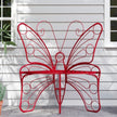 Modern Butterfly Cast Metal Garden Bench