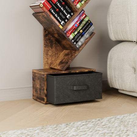 9 Tier Tree Bookshelf With Drawer Bookcase