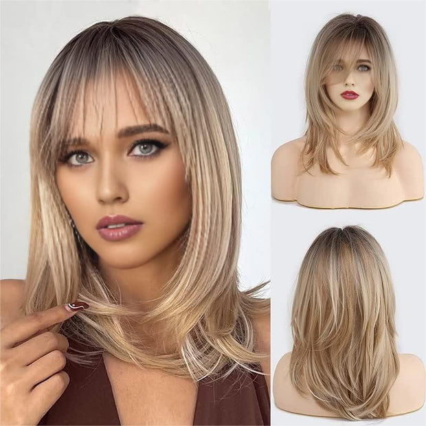 Blonde Wig Long Curly Hair Non-toxic Wig