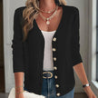 Women's V-Neck Button Front Long Sleeve Knit Cardigan