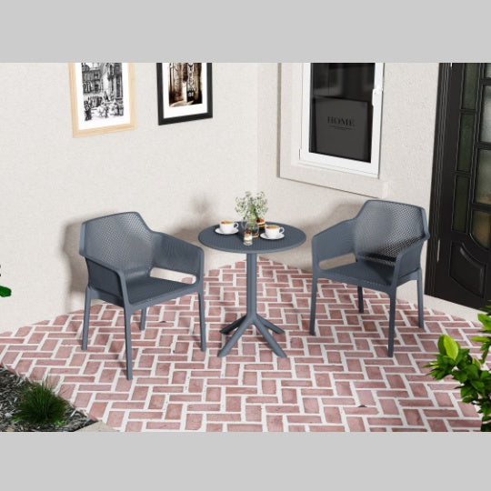3 Piece Plastic Arm Chair Bistro