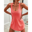 Women's Scoop Neck Solid Sleeveless Summer Beach Tank
