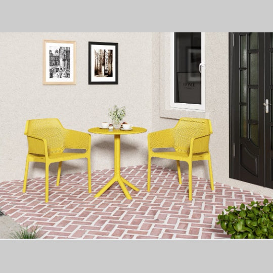 3 Piece Plastic Arm Chair Bistro