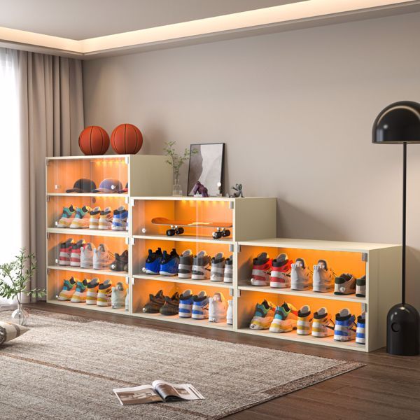 LED Light Shoebox Triple Layer With Glass Door