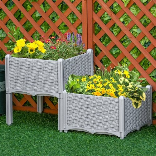 2 Piece Raised Garden Bed With Legs
