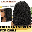 4x4 Lace Front Braided Wig Curly Mini Faux Locs Ombre Brown
