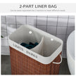 Bamboo Laundry Basket With Lid And String Handles