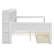 Wooden Full-size Sofa Bed With Storage Rack