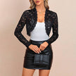 Crop Cardigan Sheer Floral Lace