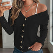 Women's V-Neck Button Front Long Sleeve Knit Cardigan