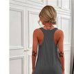 Women's Scoop Neck Solid Sleeveless Summer Beach Tank