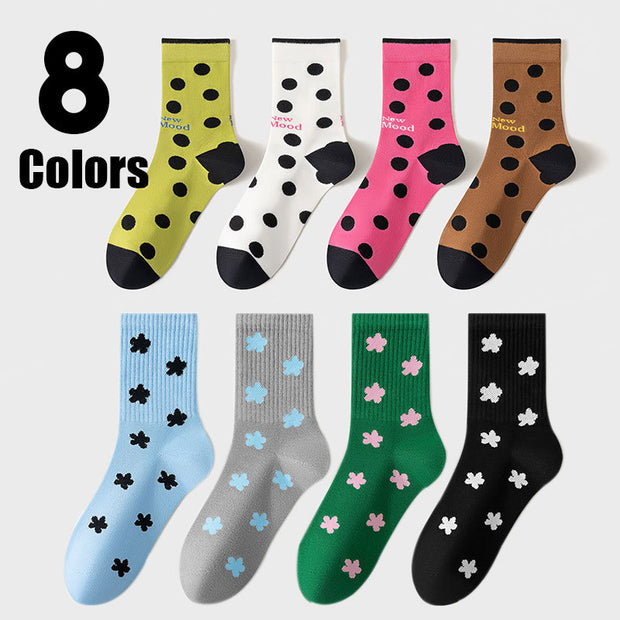 8 Pairs Colorful Crew Socks