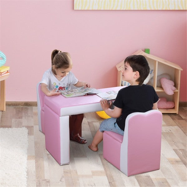 Children's 2-in-1 Sofa Set - Pink