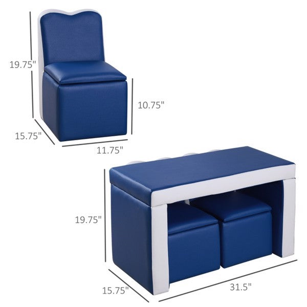 Children's 2-in-1 Sofa Set - Blue , WalMart Is Prohibited For Sale And Does Not Ship On Weekends