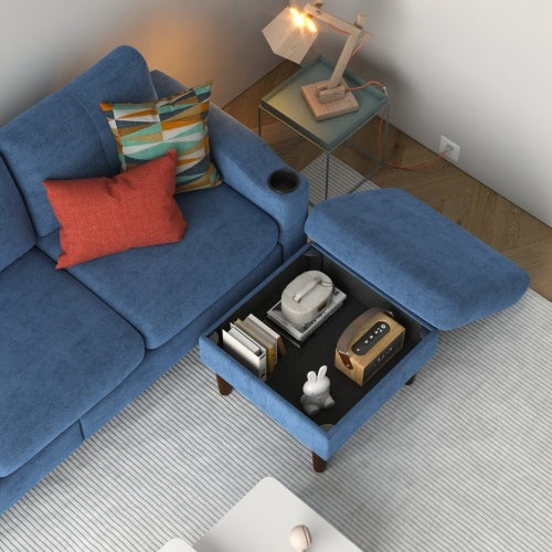Convertible Combination Sofa Sofa L-Shaped Sofa With Storage Cabinet Footstool